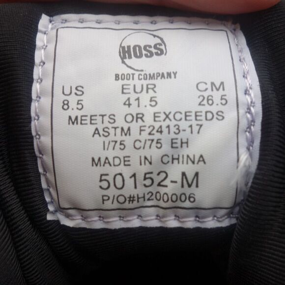 NEW Hoss Boots Rim Fly Black Red High Top Composite Toe Slip Resistant Men's 8.5 - Picture 9 of 11